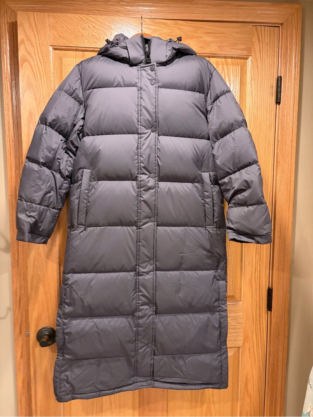 NEW Quince Medium Responsible Down Long Puffer Jacket Carbon Grey winter coat